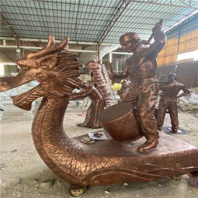 联尖景观雕塑厂家 江苏玻璃钢雕塑 龙舟比赛抽象摆件