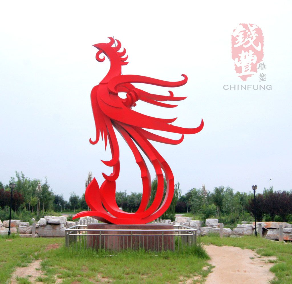 凤凰不锈钢雕塑,广场大型雕塑定制,不锈钢雕塑产品图片,凤